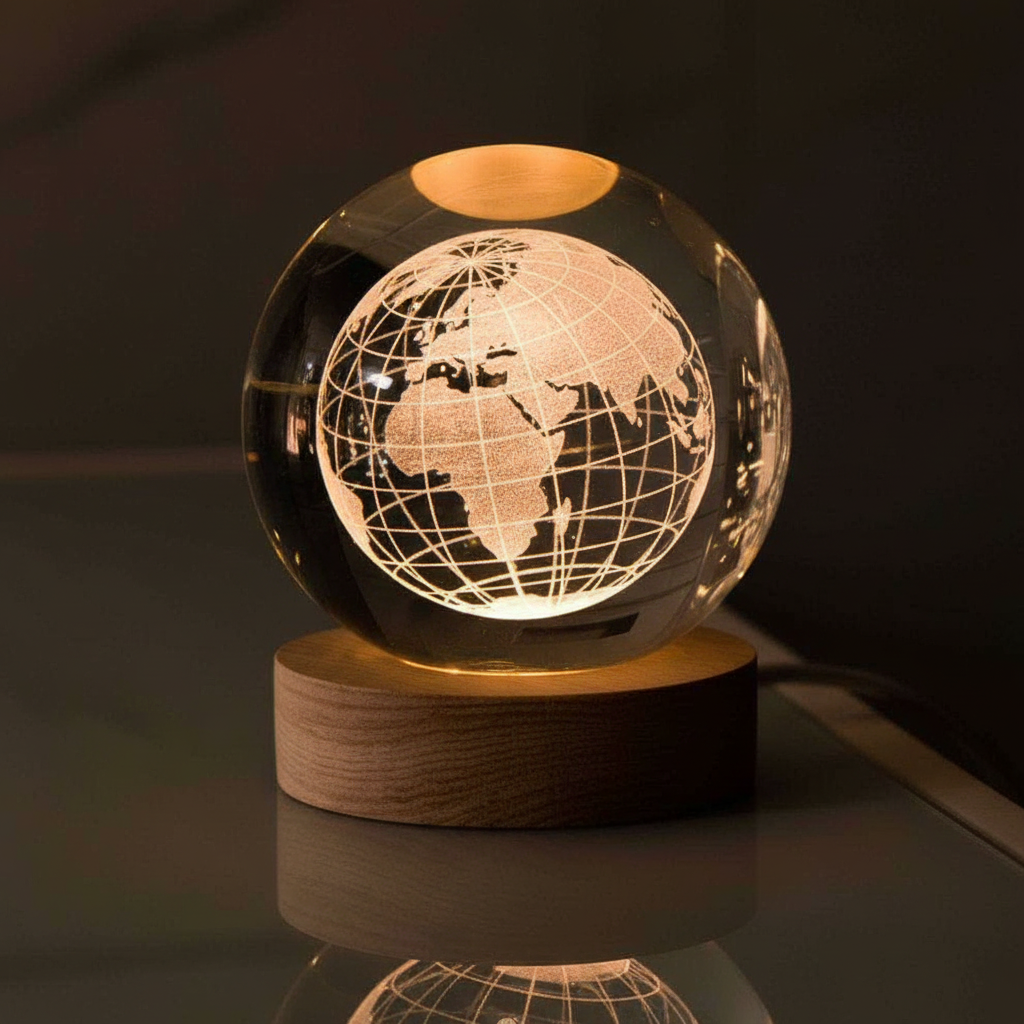 Esfera De Cristal Luz Led