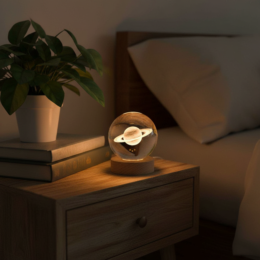 Esfera De Cristal Luz Led