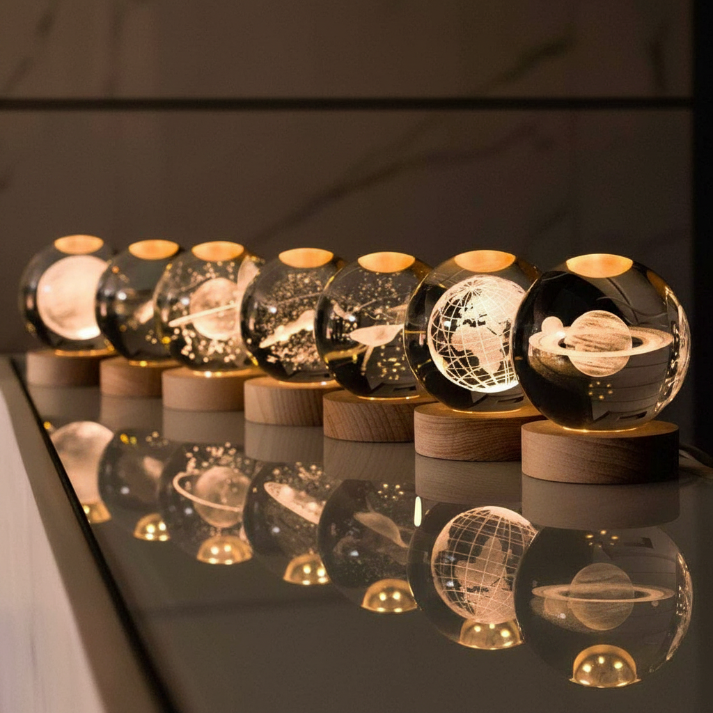 Esfera De Cristal Luz Led