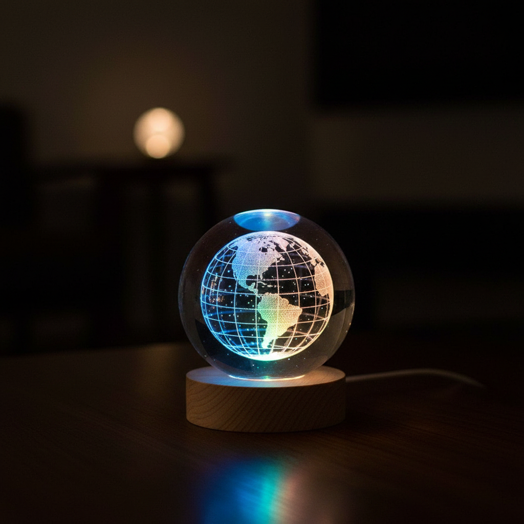 Esfera De Cristal Luz Led